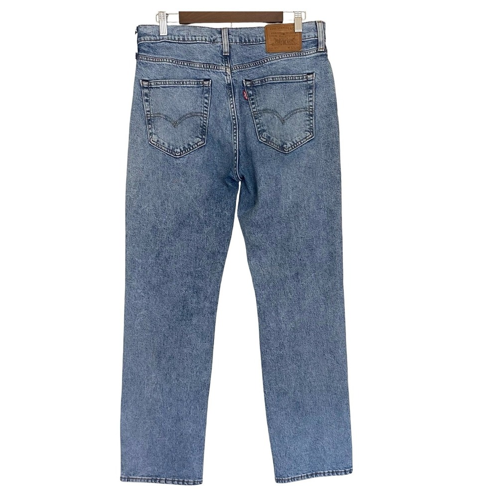Levi's Premium 514 Straight Fit Men's Jeans 32 Light Wash Blue Denim Stretch - Picture 2 of 11